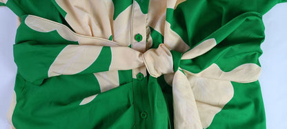 Robe-Chemise Femme à Imprimé, Col à Revers et Taille Haute, Manches Courtes